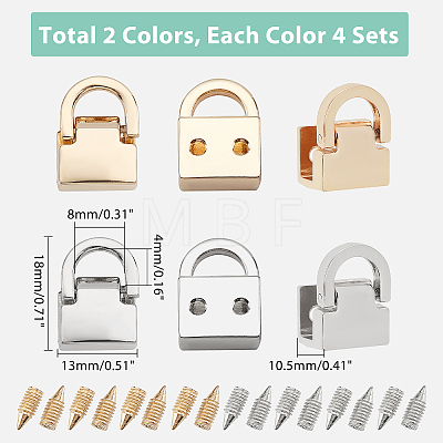 8 Sets 2 Colors Alloy Bag Hanger Buckles DIY-WR0001-50-1