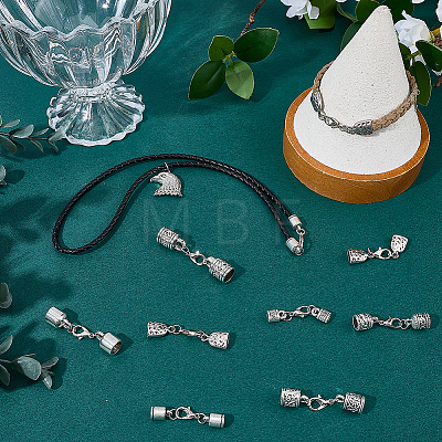 32Pcs 8 Styles Alloy Cord Ends HJEW-SC0003-12-1