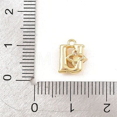 Brass Micro Pave Clear Cubic Zirconia Charms KK-Z151-18G-U-1