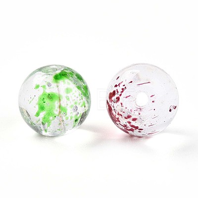 Baking Painted Transparent Glass Beads DGLA-R053-10mm-M-1