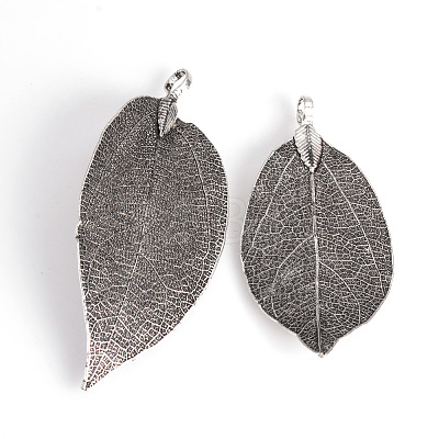 Electroplated Natural Leaf Big Pendants X-IFIN-Q119-03G-1