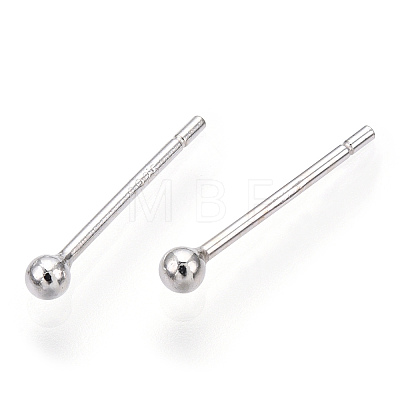 925 Sterling Silver Round Ball Stud Earrings STER-T005-01A-1