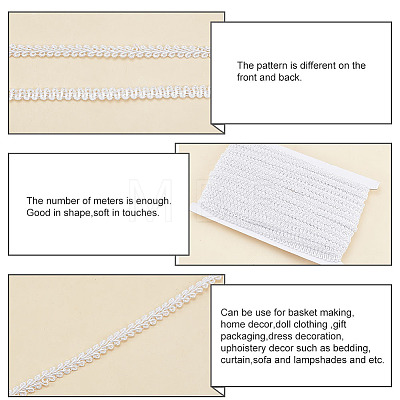 Polyester Braided Lace Trim OCOR-WH0060-45A-1