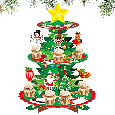 Christmas Tree Multi-layer Cupcake Stand PW-WG1E3B8-01-1