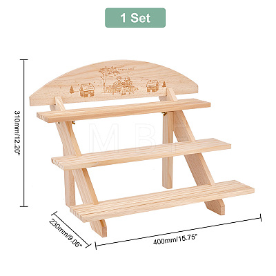 DIY 3 Tier Stair Style Wooden Plant Stand Kit ODIS-WH0043-11A-1