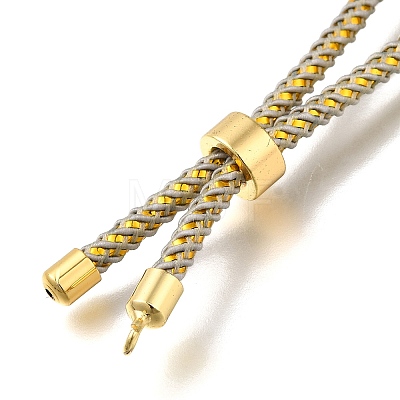 Braided Cotton Cord Slider Bracelet Making MAK-R001-01G-19-1