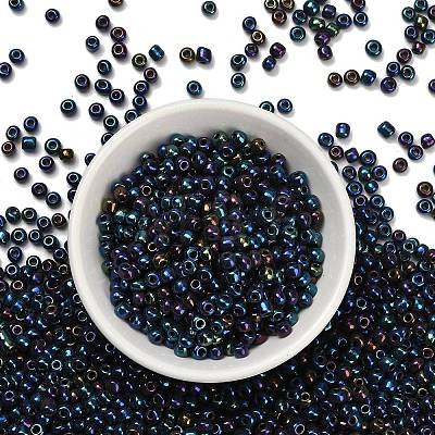 6/0 Electroplated Iris Round Glass Seed Beads X-SEED-A009-4mm-604-1