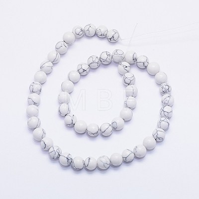 Synthetic Howlite Bead Strands X-G-F425-37-8mm-1