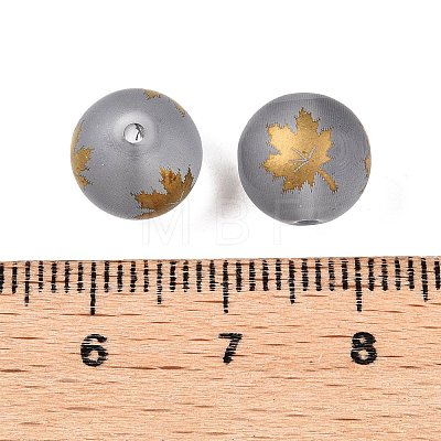 Autumn Theme Electroplate Transparent Glass Beads EGLA-S178-01-01F-1