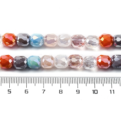 Electroplate Opaque Glass Beads Strands GLAA-Q009-05B-1