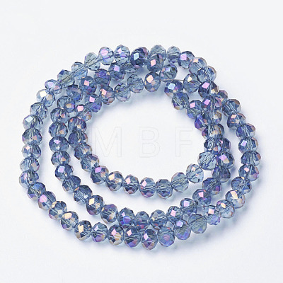 Electroplate Transparent Glass Beads Strands EGLA-A034-T4mm-G06-1