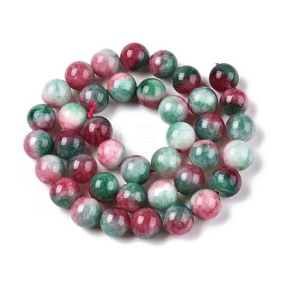 Dyed Natural White Jade Beads Strands G-T138-10mm-210-17-1