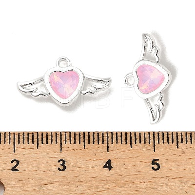 Rack Plating Alloy Rhinestones Pendants PALLOY-D028-04C-S-RS-1