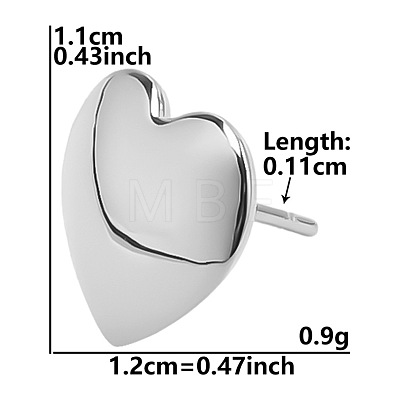 Non-Tarnish 304 Stainless Steel Vintage Heart Shaped Stud Earrings for Women DU8924-5-1