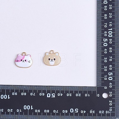 24Pcs 8 Styles Alloy Enamel Pendant Cute Print Cat Head Pendant DIY Necklace Bracelet Pendant Earring Accessories JX584A-1