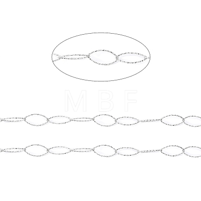 304 Stainless Steel Textured Horse Eye Link Chains CHS-I020-01A-P-1