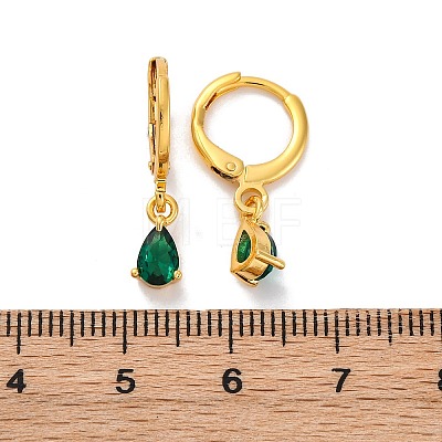 Brass Teardrop Hoop Earrings EJEW-D288-19G-1