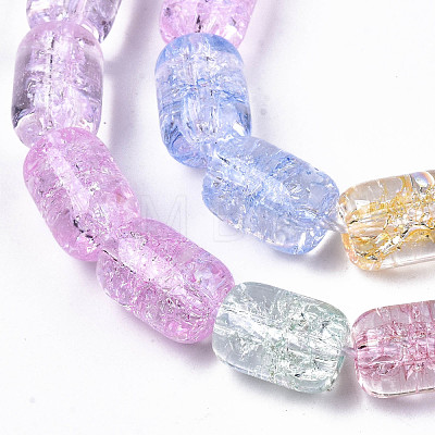 Transparent Crackle Glass Beads GLAA-S192-002-1