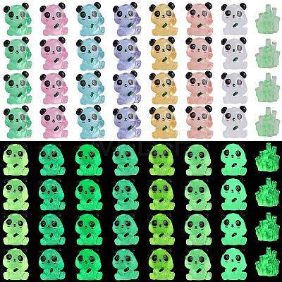32Pcs 8 Styles Luminous Resin Ornaments AJEW-SZ0002-65-1