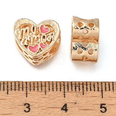 Rack Plating Alloy Enamel European Beads PALLOY-A009-25G-1