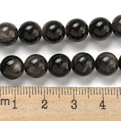 Natural Silver Obsidian Beads Strands G-S150-20A-10MM-1