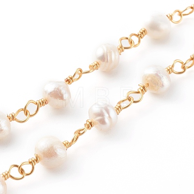 Natural Pearl Beaded Necklaces NJEW-JN03435-02-1