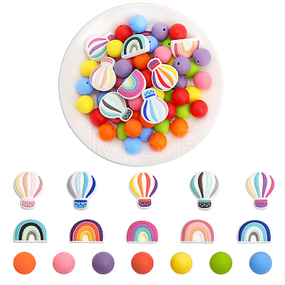17 Style Food Grade Eco-Friendly Silicone Beads SIL-CA0001-63-1