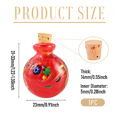 Handmade Lampwork Perfume Bottle Pendants LAMP-TADJ0001-05C-1