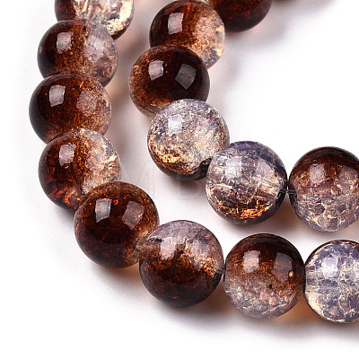 Transparent Crackle Baking Painted Glass Beads Strands DGLA-T003-01C-16-1