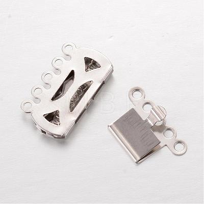 Rectangle 304 Stainless Steel Box Clasps STAS-L183-01-1