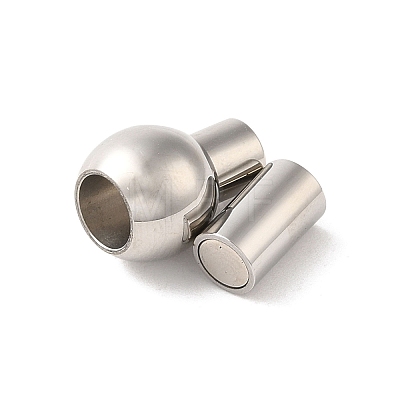 Smooth 304 Stainless Steel Magnetic Clasps with Glue-in Ends MC086-1