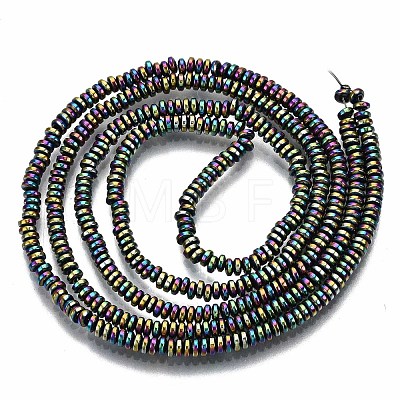 Rainbow Electroplate Non-magnetic Synthetic Hematite Beads Strands X-G-T114-58-M-1
