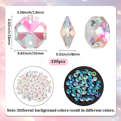 100Pcs Octagon Sew on Glass Rhinestone GLAA-SP0001-82A-01-1