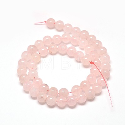 Natural Rose Quartz Round Bead Strands X-G-P072-05-4mm-1