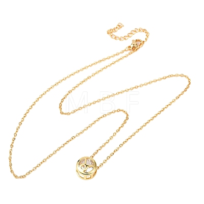 Brass Pave Cubic Zirconia Birth Stone Constellation Pendant Cable Chain Necklaces LS-NJEW-D334-01G-03-1