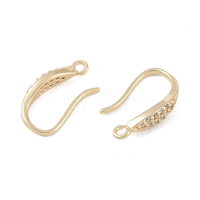 Brass Micro Pave Cubic Zirconia Earring Hooks KK-U008-07G-1