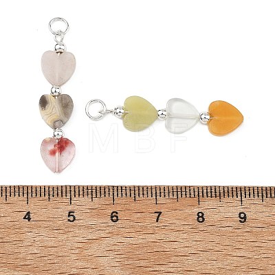 Natural & Synthetic Mixed Gemstone Pendants PALLOY-JF05724-02-1