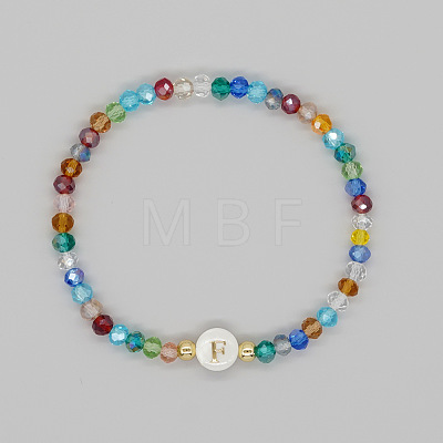 Handmade Bohemian Colorful Faceted Rondelle Glass Beaded Stretch Bracelets UI5654-6-1