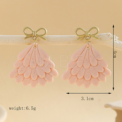 Christmas Tree Polymer Clay Dangle Stud Earrings FS-WGEB455-01-1