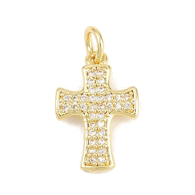 Brass Micro Pave Cubic Zirconia Pendants KK-F938-24B-G-1