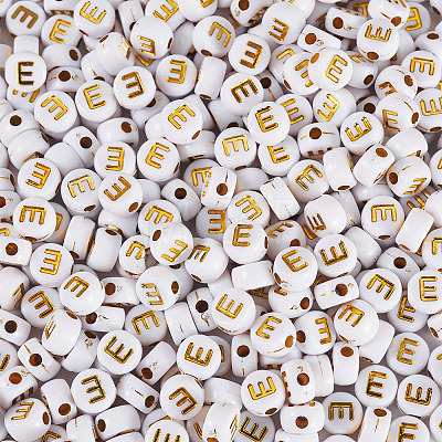 500Pcs Plating Acrylic Beads PACR-TADJ0001-01E-1