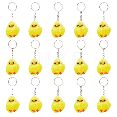 Cute Water Mink Mini Fur Chicken Pendant Bag Keychain KEYC-WH0018-77-1