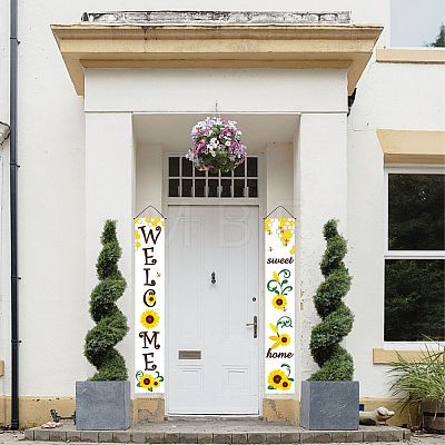 Hanging Polyester Banner Sign for Home Office Front Door Porch Welcome Decorations HJEW-WH0011-20J-1