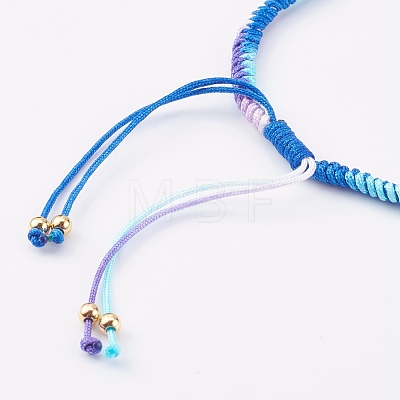 Segment Dyed Polyester Thread Braided Bead Bracelet Making AJEW-JB00918-1