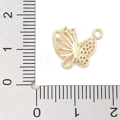 Brass Pave Clear Cubic Zirconia Pendants KK-Z061-08G-01-1