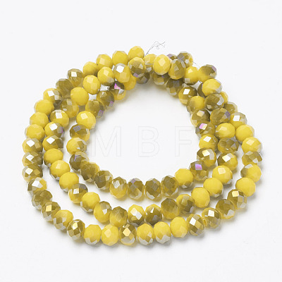 Electroplate Opaque Glass Beads Strands EGLA-A034-P4mm-F11-1