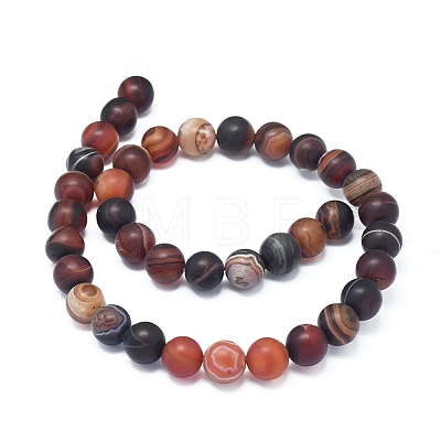 Natural Banded Agate/Striped Agate Beads Strands G-D0005-30-10mm-1