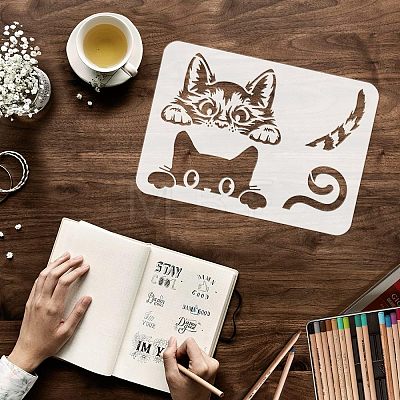 Large Plastic Reusable Drawing Painting Stencils Templates DIY-WH0202-479-1