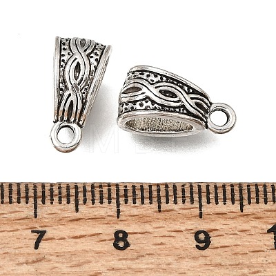 Tibetan Style Alloy Tube Bails FIND-Z128-09AS-1