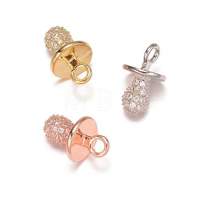 Dummy Pacifier Brass Micro Pave Cubic Zirconia Charms ZIRC-K016-03M-1